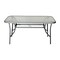 Emma and Oliver Tala Rectangular Tempered Glass Top Patio Table with Umbrella Hole and Black Steel Tube Frame